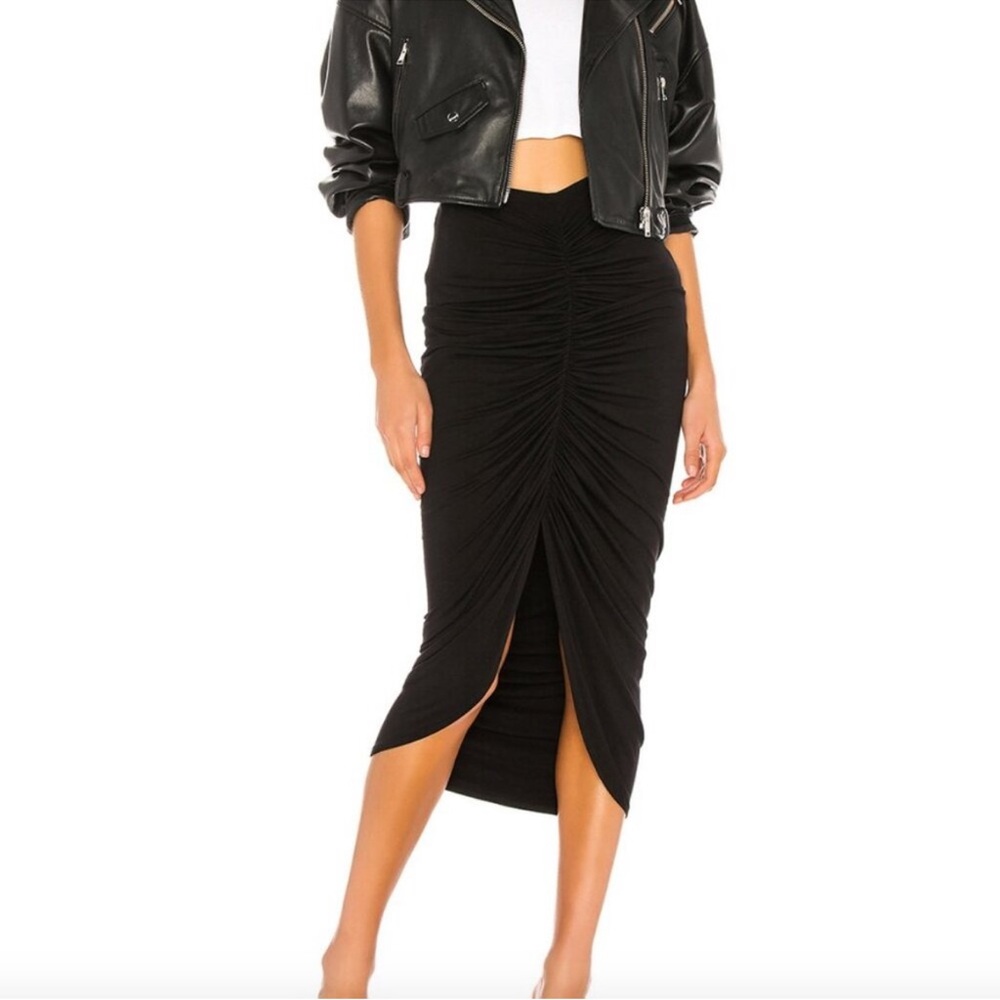 Bailey 44 Black Ruched Pencil Skirt